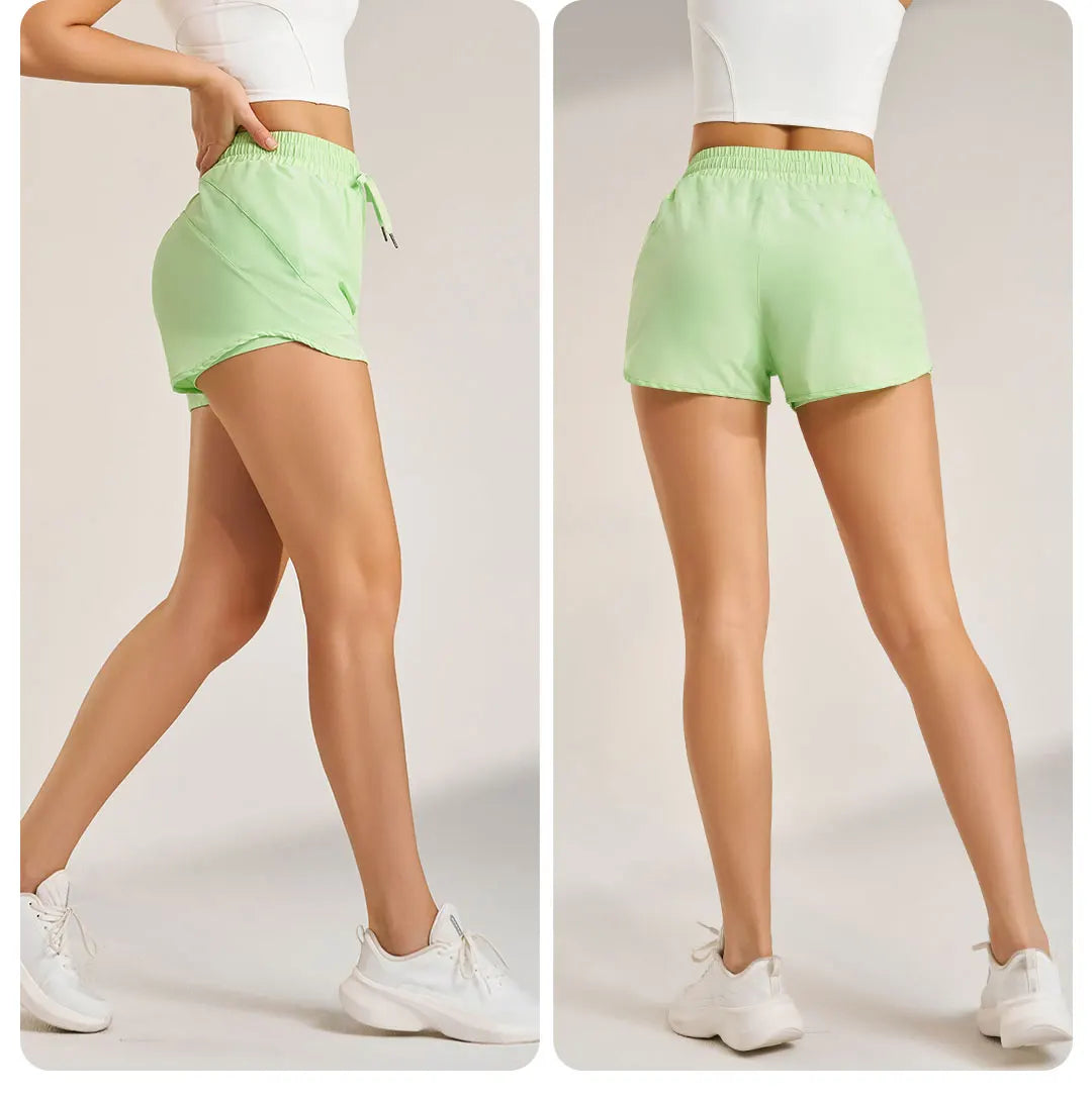 Sports shorts women's yoga fitness high waist loose three-quarter pants high elastic quick-drying breathable anti-glare