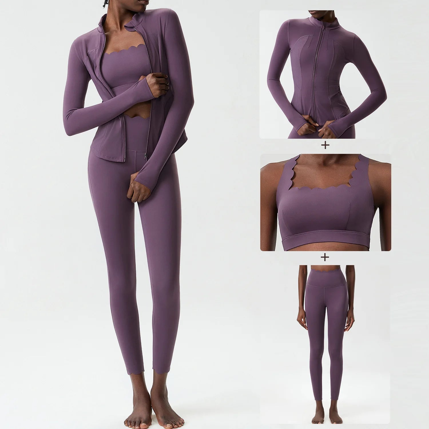 2/3 Pces Fitness Yoga Set Women Solid Color Gym Running Suit Stretch Soft Workout Clothes Female Breathable Quick Dry Sportswear