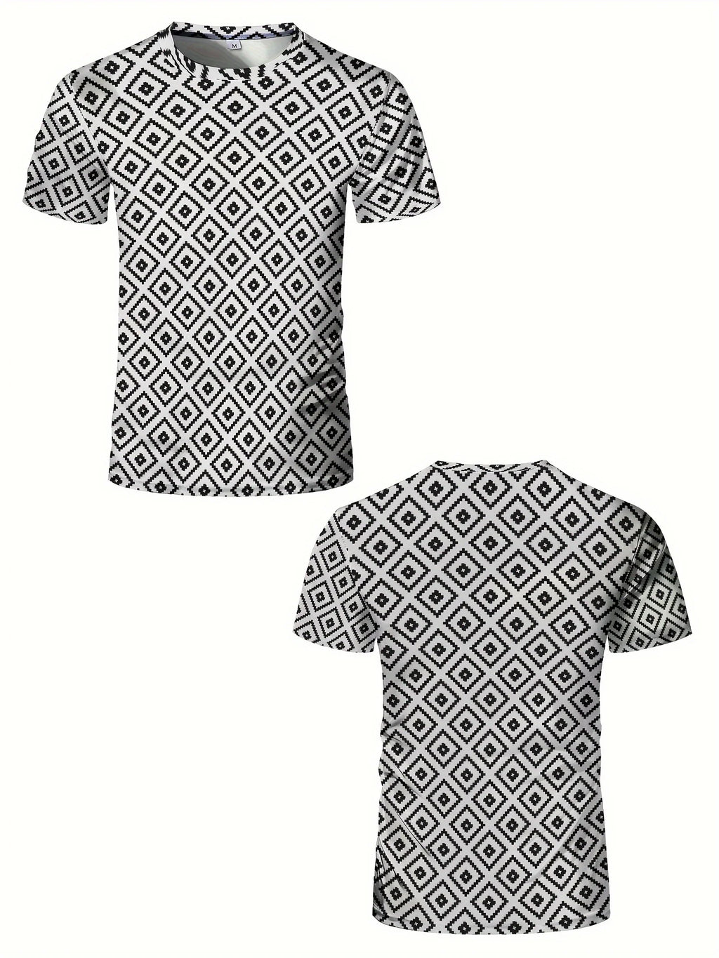 MensMuscle Training  Gym  T Shirt Plaid Print Sports Jogging Short Sleeve Tees Quick Drying Running  Men Oversized Clothing Tops