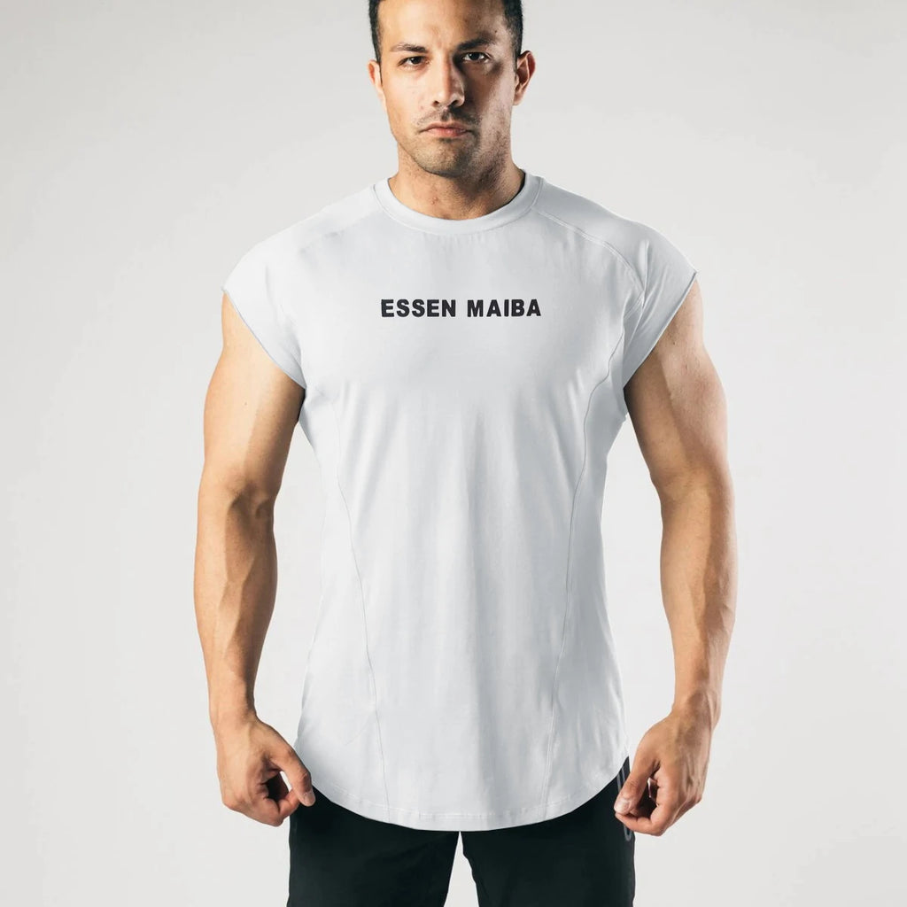Mens Sleeveless Muscle Shirts for Men Workout Athletic Gym Fitness Training Bodybuilding Cotton Breathable Tank Tops Tee