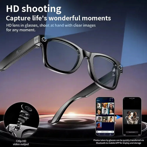AI Smart Glasses with 8MP Camera Video Recording 100+ Languages Translation