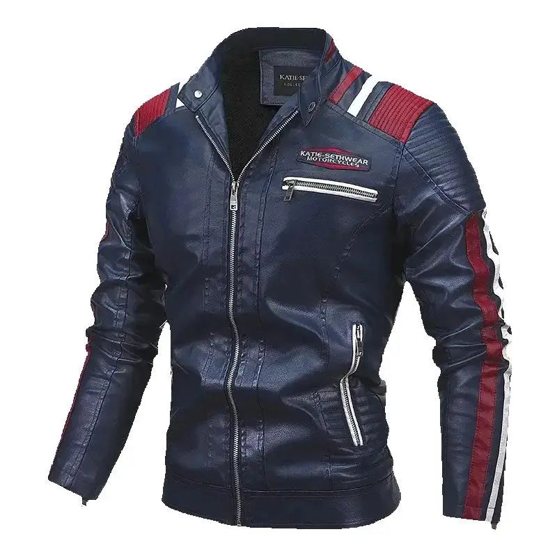 Mens Vintage Motorcycle Jacket 2025 Men Fashion New Biker Leather Jacket Male Embroidery Bomber Coat Winter Fleece Pu Overcoat