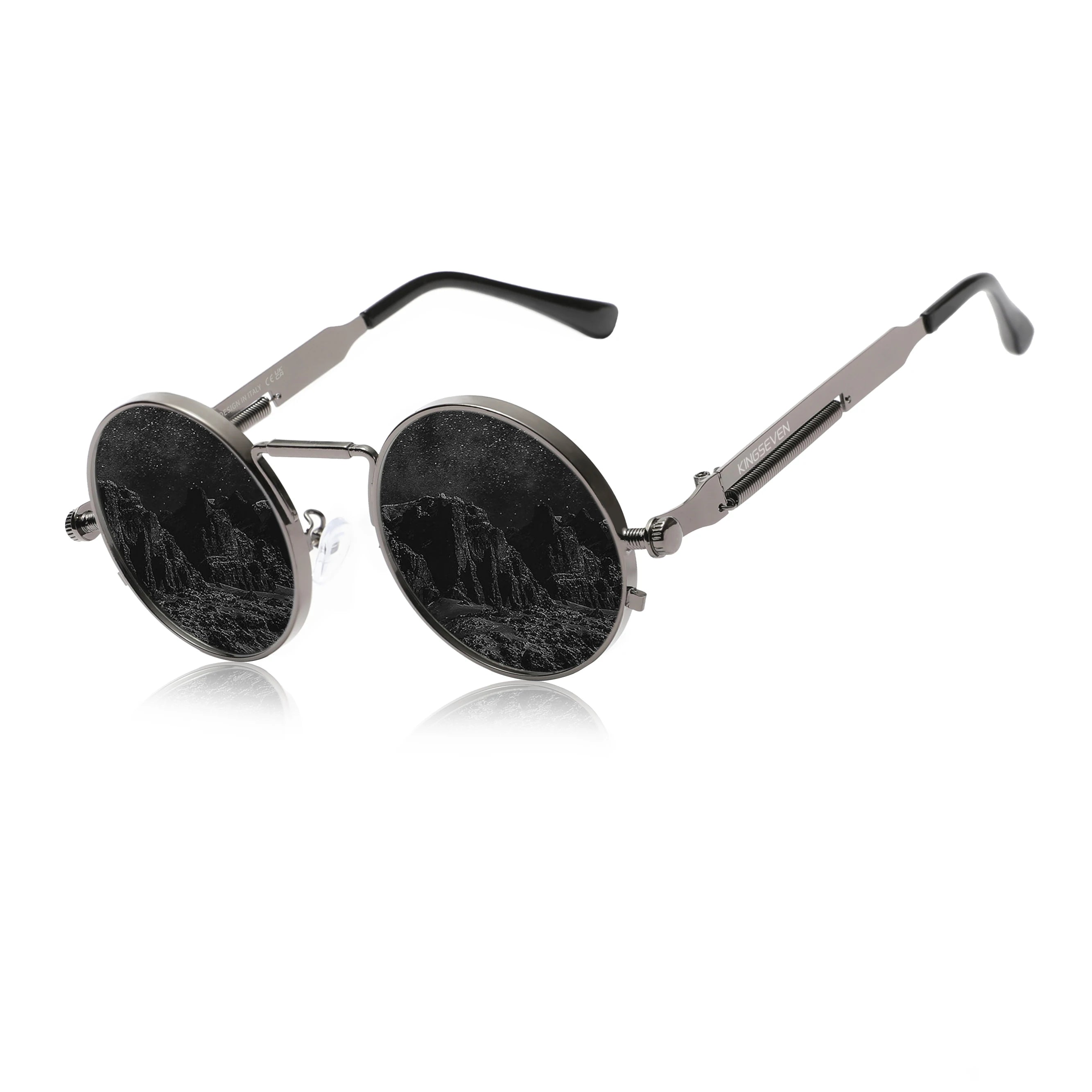 KINGSEVEN 2025 Polarized Men Sunglasses UV400 Gothic Steampunk Style