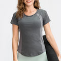 Women Yoga Tops Breathable Sport Fitness Workout Running Yoga Top Quick Dry Short Sleeve Gym T Shirt