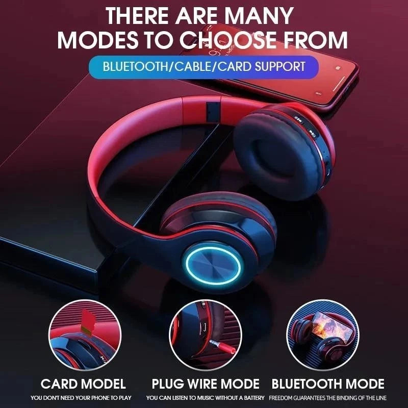 5.0 Headphone With Microphone On-Ear Headset Stereo Sound Earphones Sports Gaming