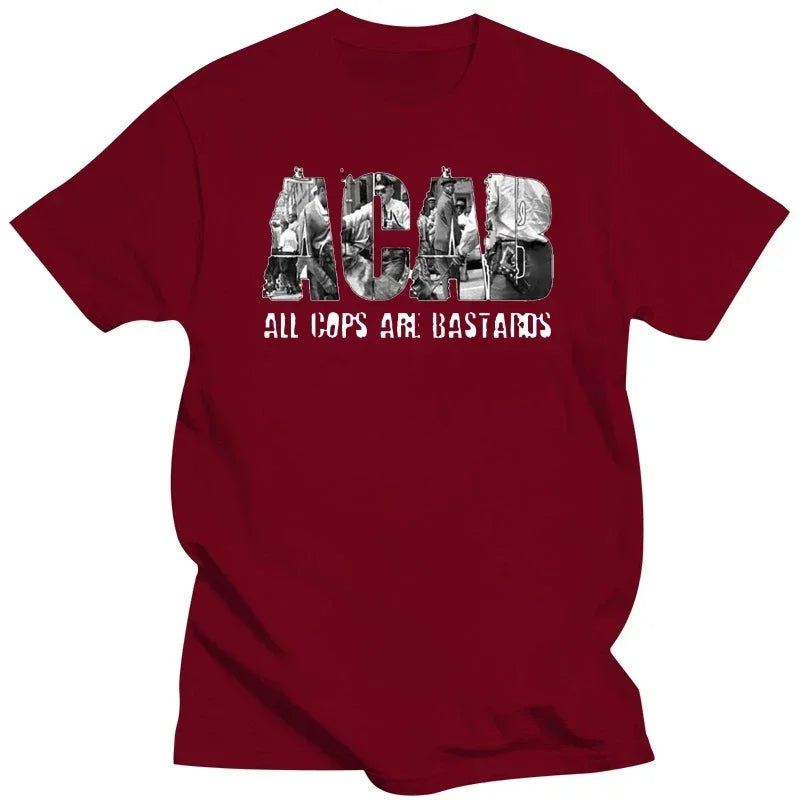 Mens New  Clothing Summer  Cotton ACAB All Cops Are Bastards Classic  harajuku  men clothing