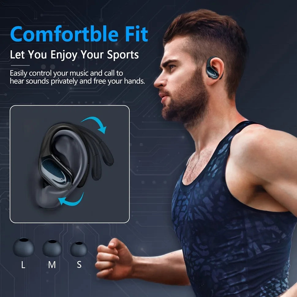 Bluetooth 5.3 Earphones Ear hooks Waterproof Headset for Sports