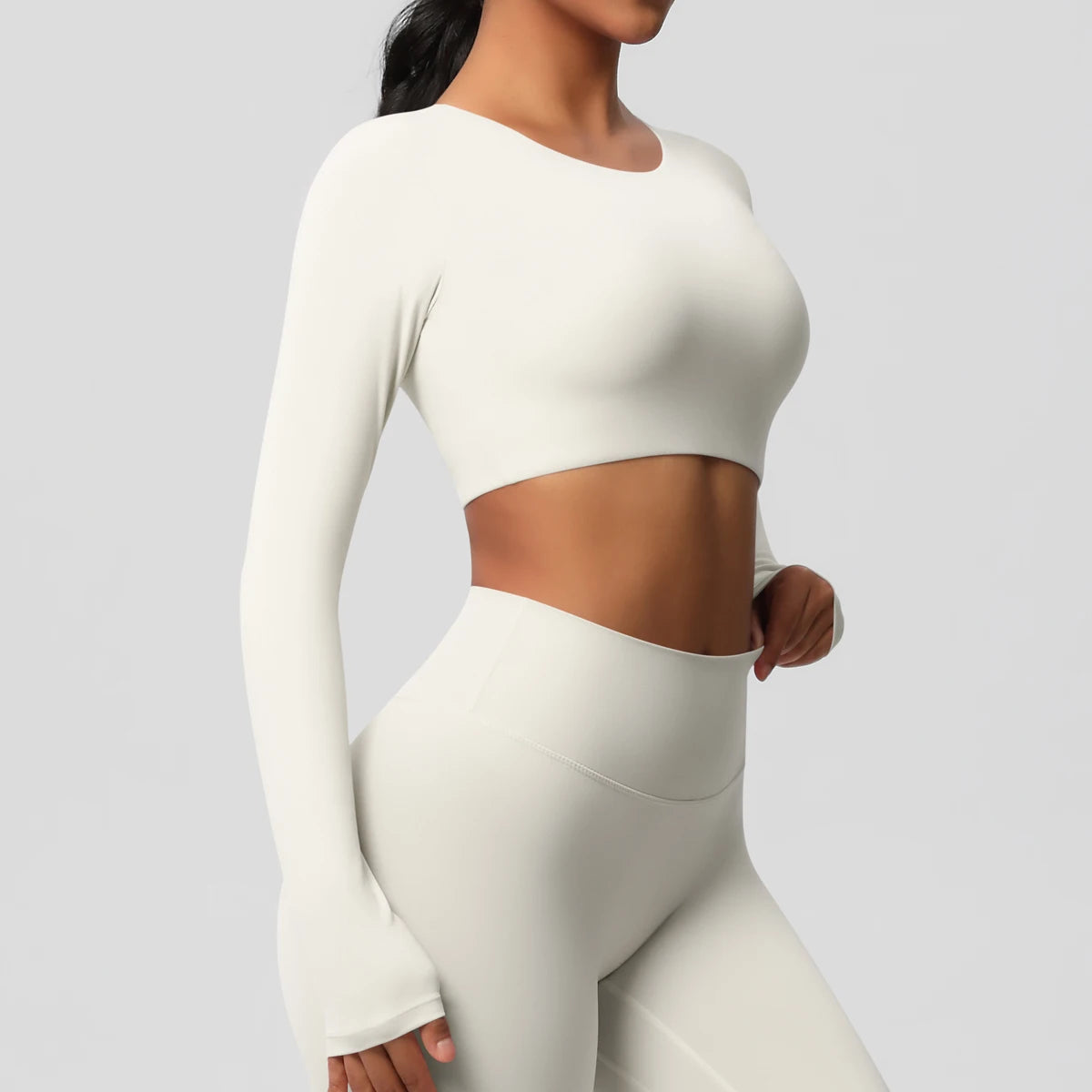 Yoga Shirts For Women Long Sleeve With Padded Fitness Running Gym Clothes Workout Dry Fit Breathable High Elastic Sports Top