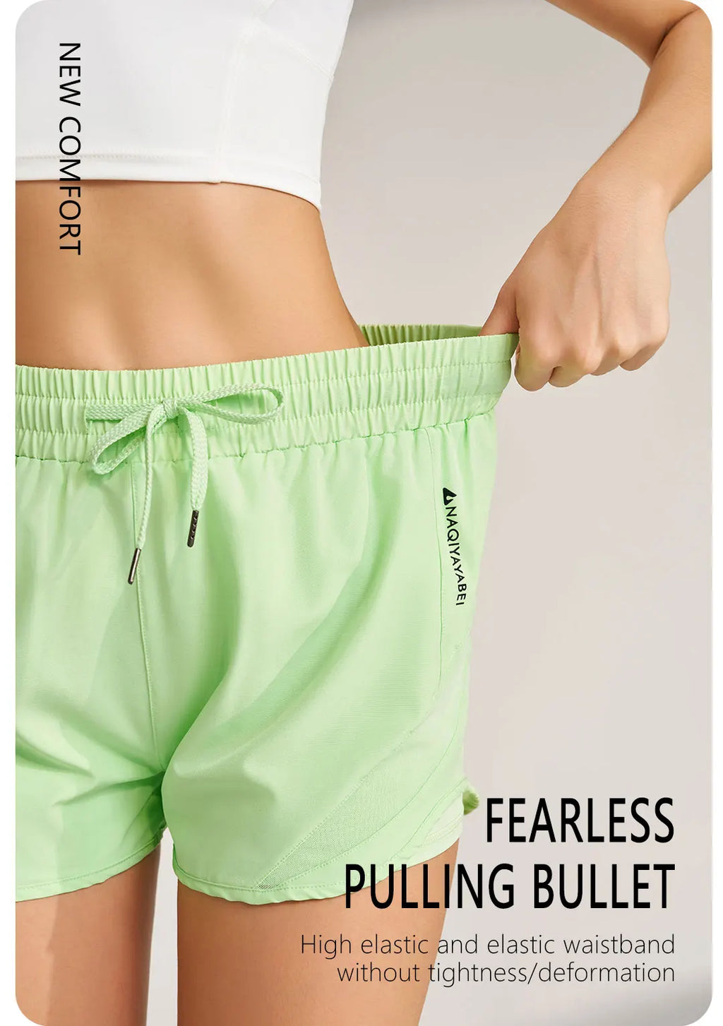 Sports shorts women's yoga fitness high waist loose three-quarter pants high elastic quick-drying breathable anti-glare