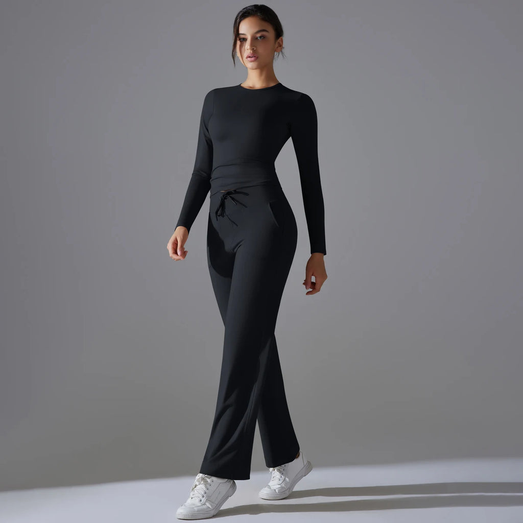 2 Pieces Sportswear Yoga Set Gym Clothes Sportswear Yoga Suits For Women Fitness Set Tracksuits Sports Long Sleeve Gym Leggings