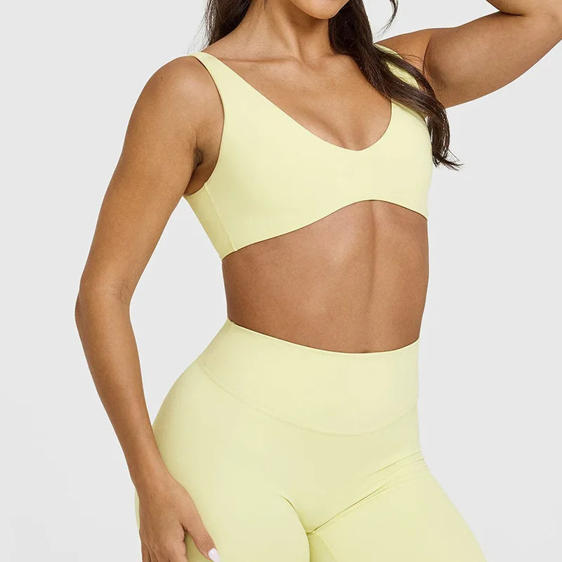 Yoga fitness sports bra women's gathered beautiful back high-intensity sports vest tight sportswear breathable sports top