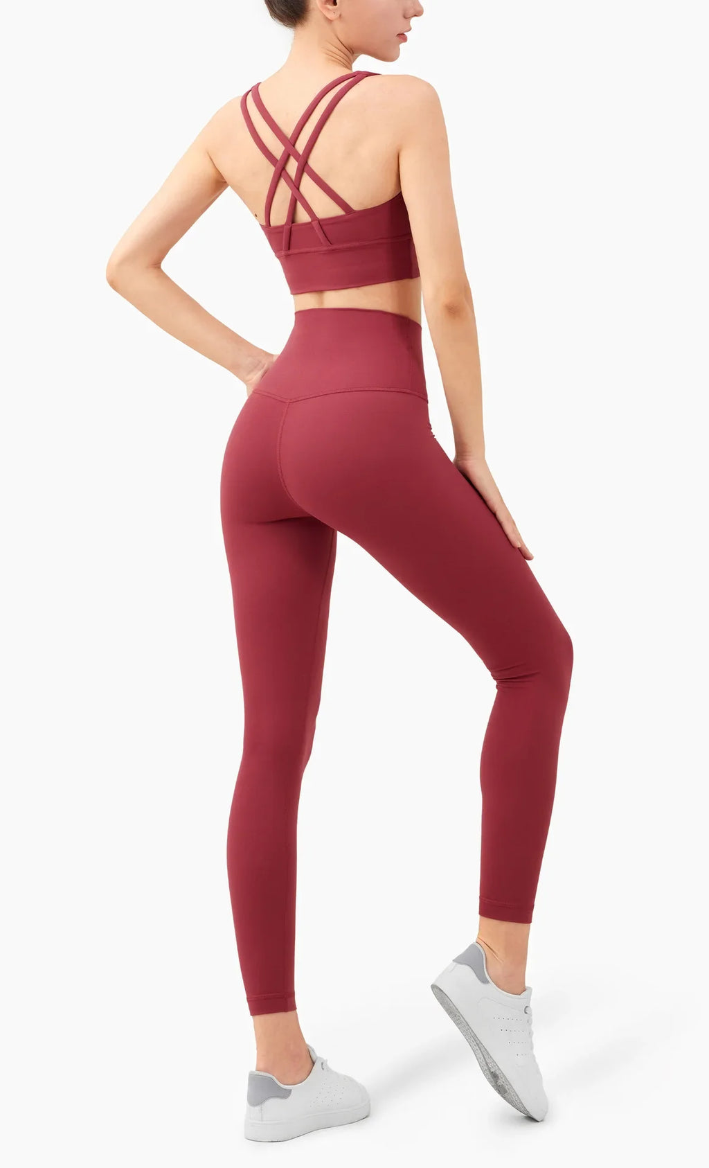 Summer New 2 Piece Yoga Clothes  Women's Tracksuit Athletic Cross Back Nylon Yoga Top Women Sports Bra Leggings Pilates Fitness