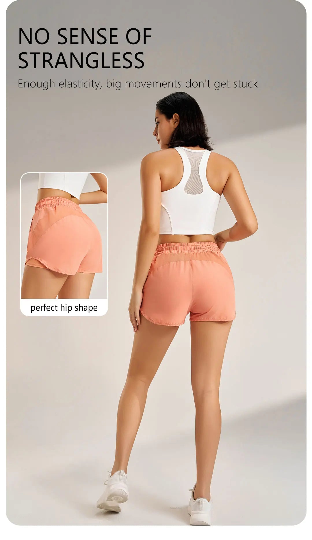 Sports shorts women's yoga fitness high waist loose three-quarter pants high elastic quick-drying breathable anti-glare