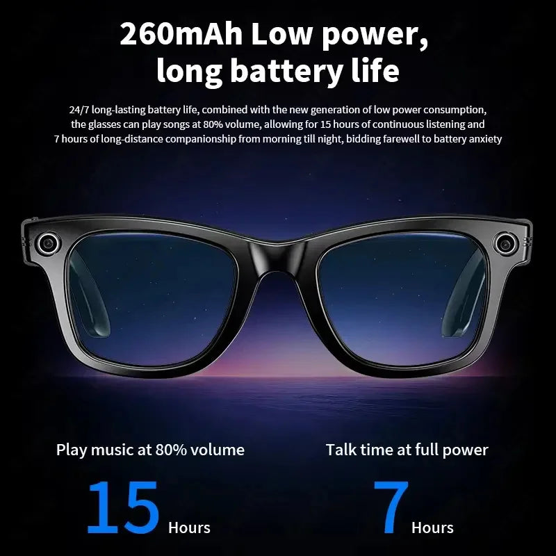 AI Smart Glasses with 8MP Camera Video Recording 100+ Languages Translation