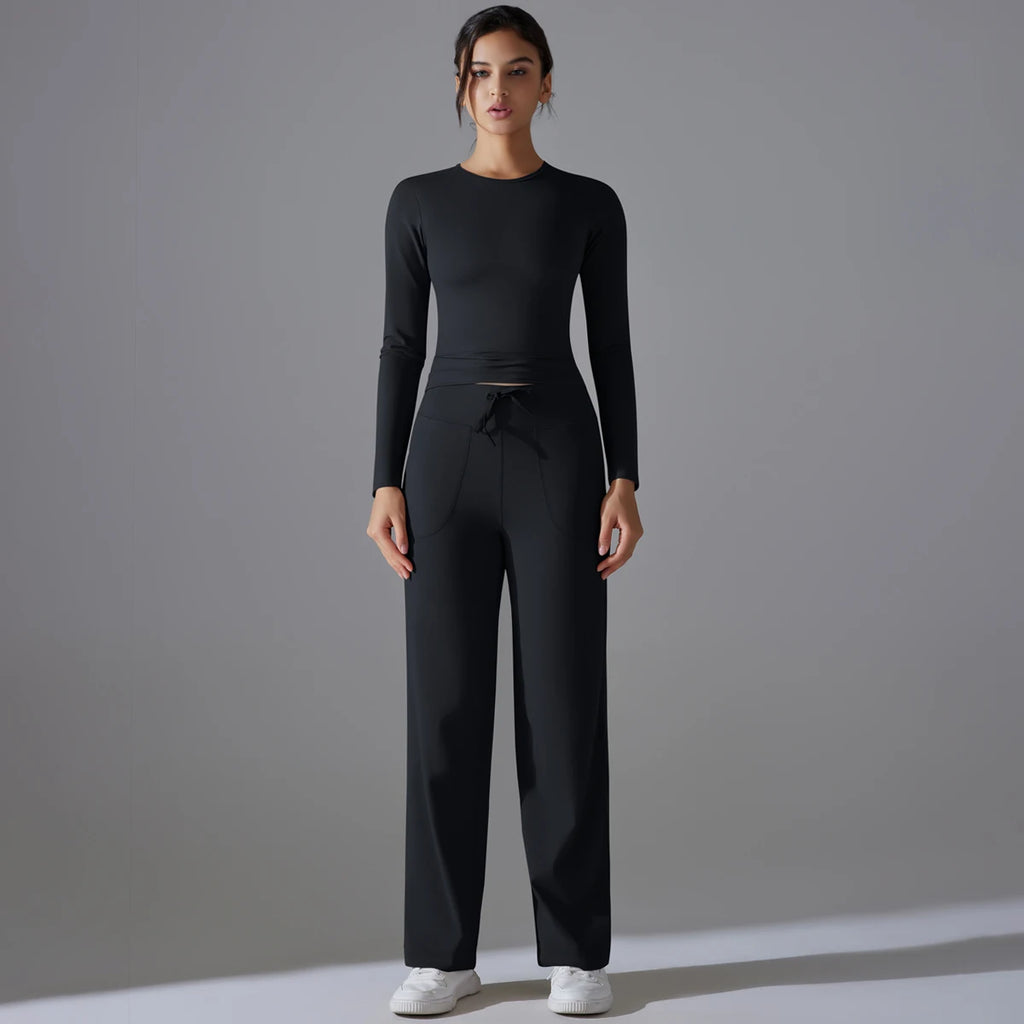 2 Pieces Sportswear Yoga Set Gym Clothes Sportswear Yoga Suits For Women Fitness Set Tracksuits Sports Long Sleeve Gym Leggings