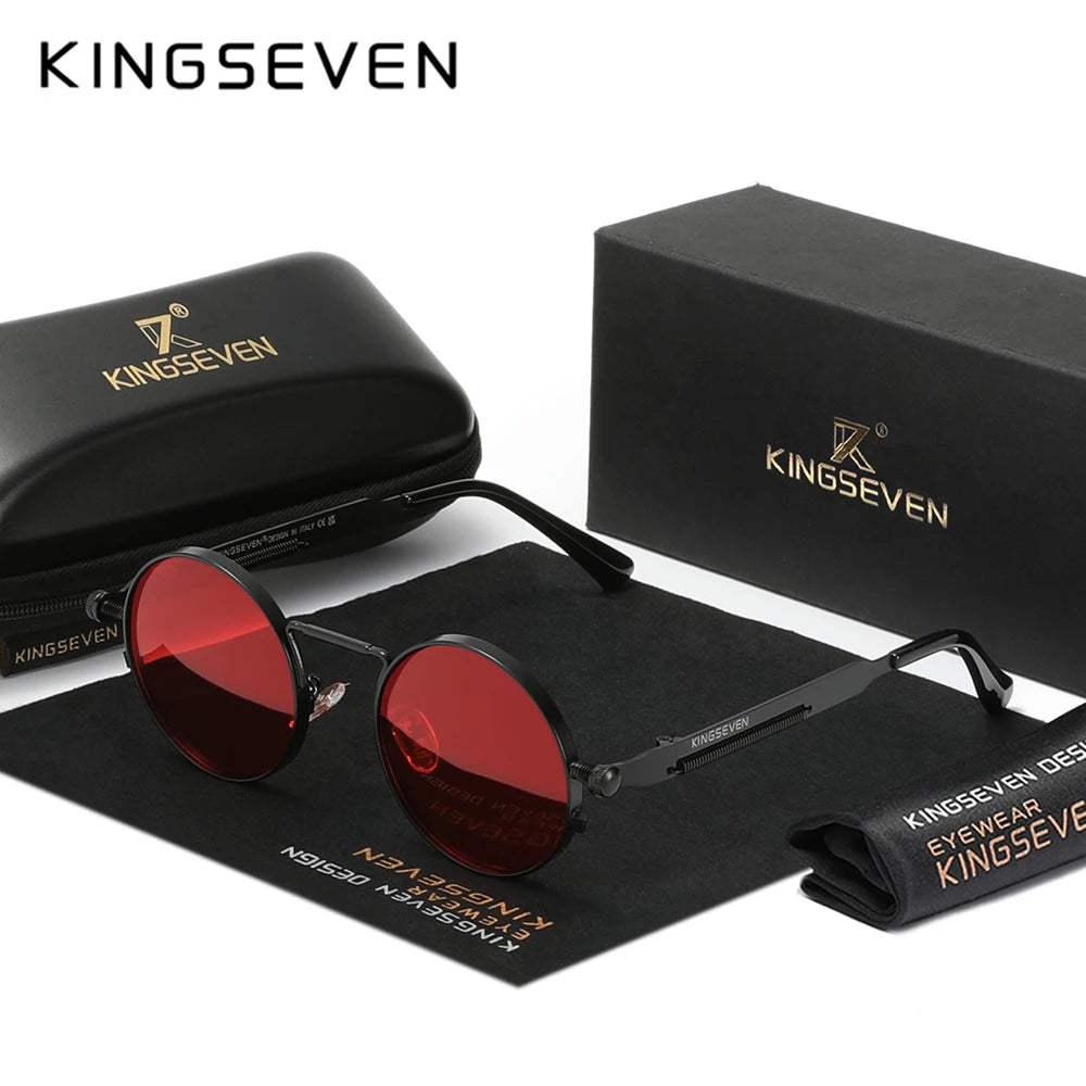 KINGSEVEN 2025 Polarized Men Sunglasses UV400 Gothic Steampunk Style