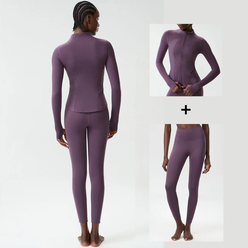 2/3 Pces Fitness Yoga Set Women Solid Color Gym Running Suit Stretch Soft Workout Clothes Female Breathable Quick Dry Sportswear
