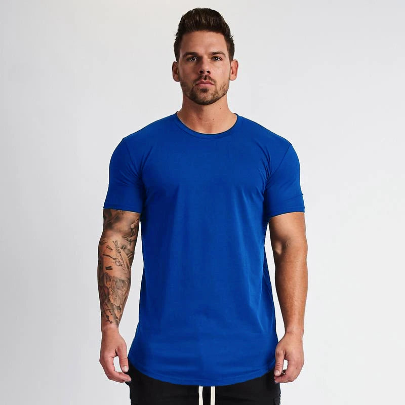 Men's Muscle Exercise T-shirt Fashionable Short Sleeved Top Fitness Equipment Gym Men's T-shirt 2026 Summer New Product