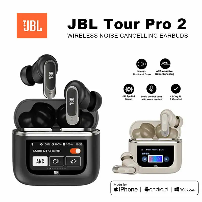 Original JBL Tour Pro 2 True Wireless Bluetooth headphone Noise Cancelling Earbuds LED Smart Display