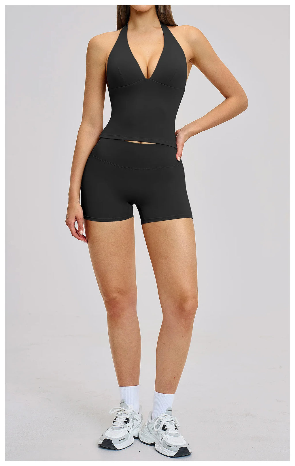Yoga Set 2 Pieces Women's Tracksuit Sportswear Gym Clothing Workout Clothes High Waist Shorts Sexy Fitness Vest Sports Suit