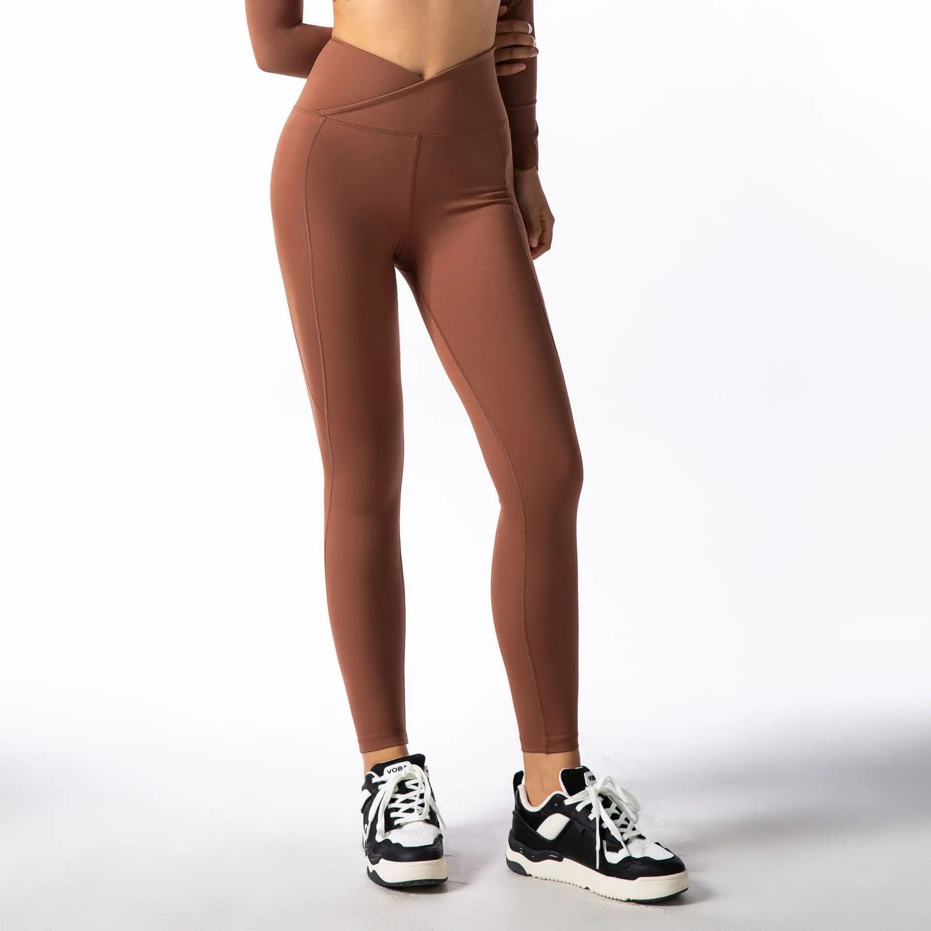 Black Square Neck Tight High Elastic Skinny Yoga Sports Long Sleeves Fashion Compression Pants Fitness Leggings Workout Tights