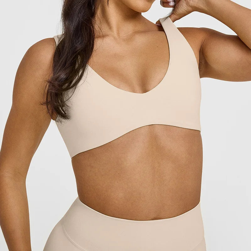 Yoga fitness sports bra women's gathered beautiful back high-intensity sports vest tight sportswear breathable sports top