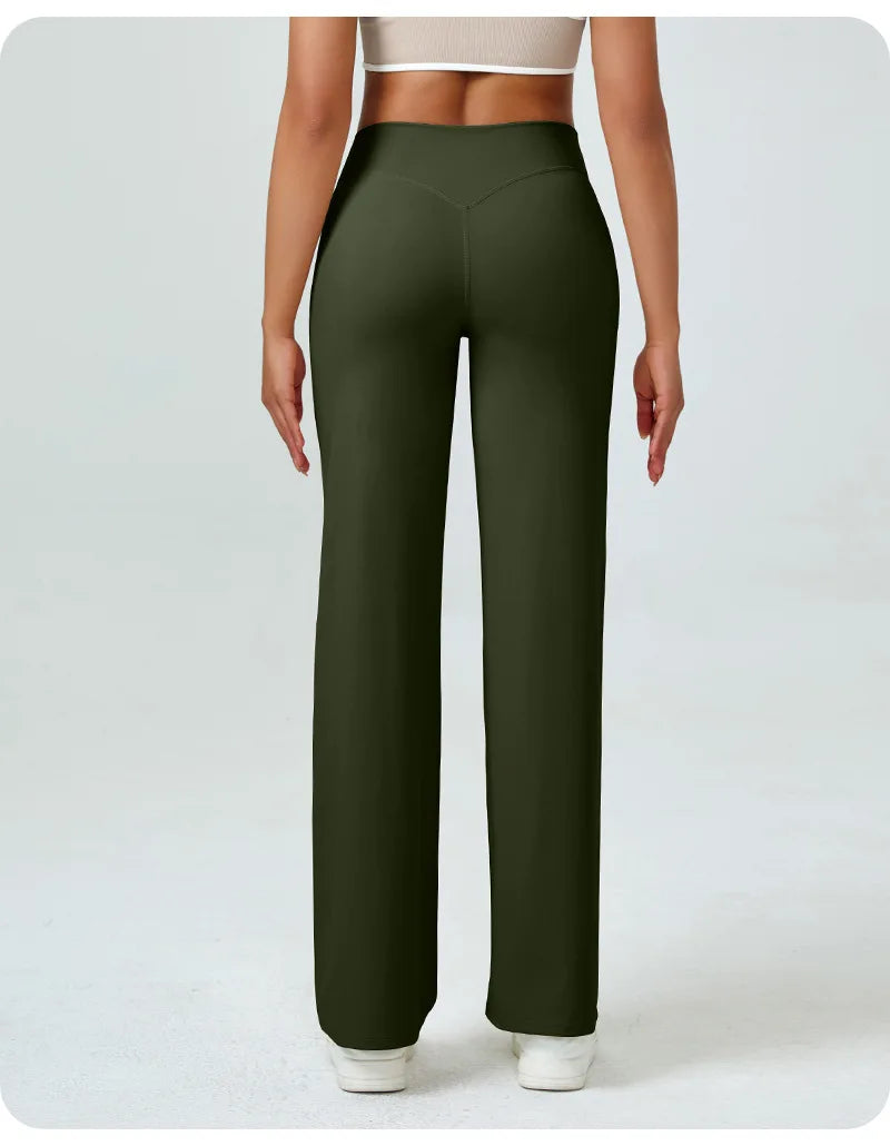 Yoga Pants High Waist Straight Wide Leg Pants Slim-fit Hip-lifting Slimming Yoga Clothing Sports Breathable Quick-drying Fitness