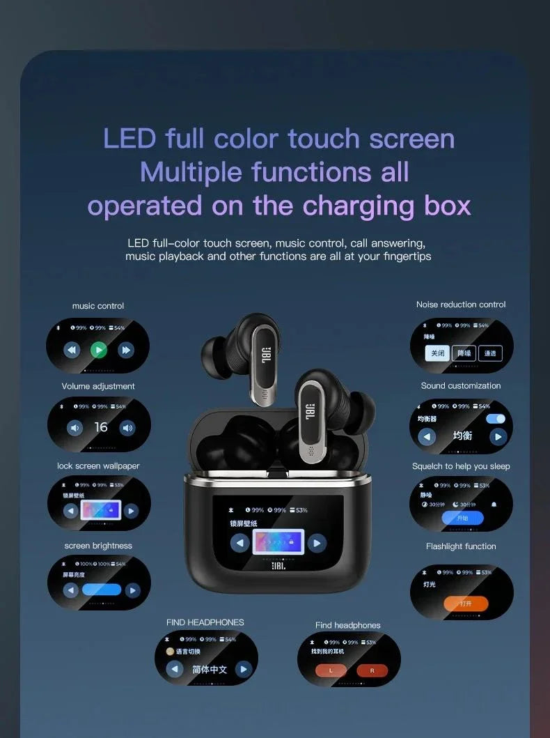 Original JBL Tour Pro 2 True Wireless Bluetooth headphone Noise Cancelling Earbuds LED Smart Display