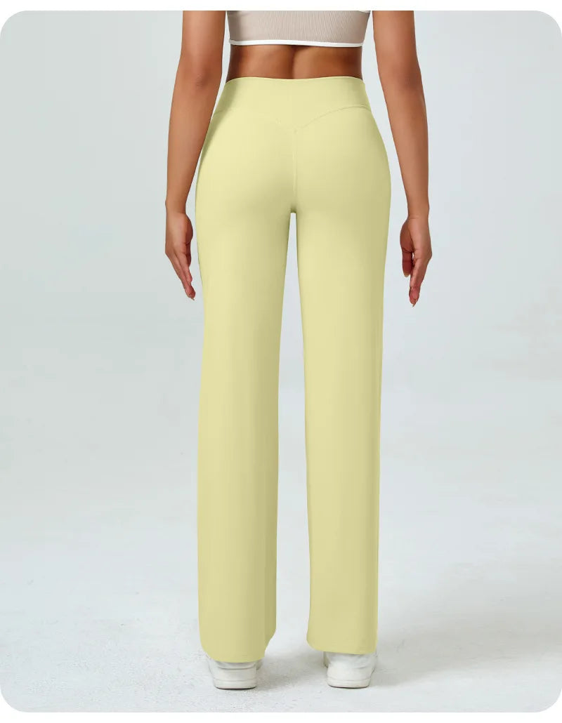 Yoga Pants High Waist Straight Wide Leg Pants Slim-fit Hip-lifting Slimming Yoga Clothing Sports Breathable Quick-drying Fitness