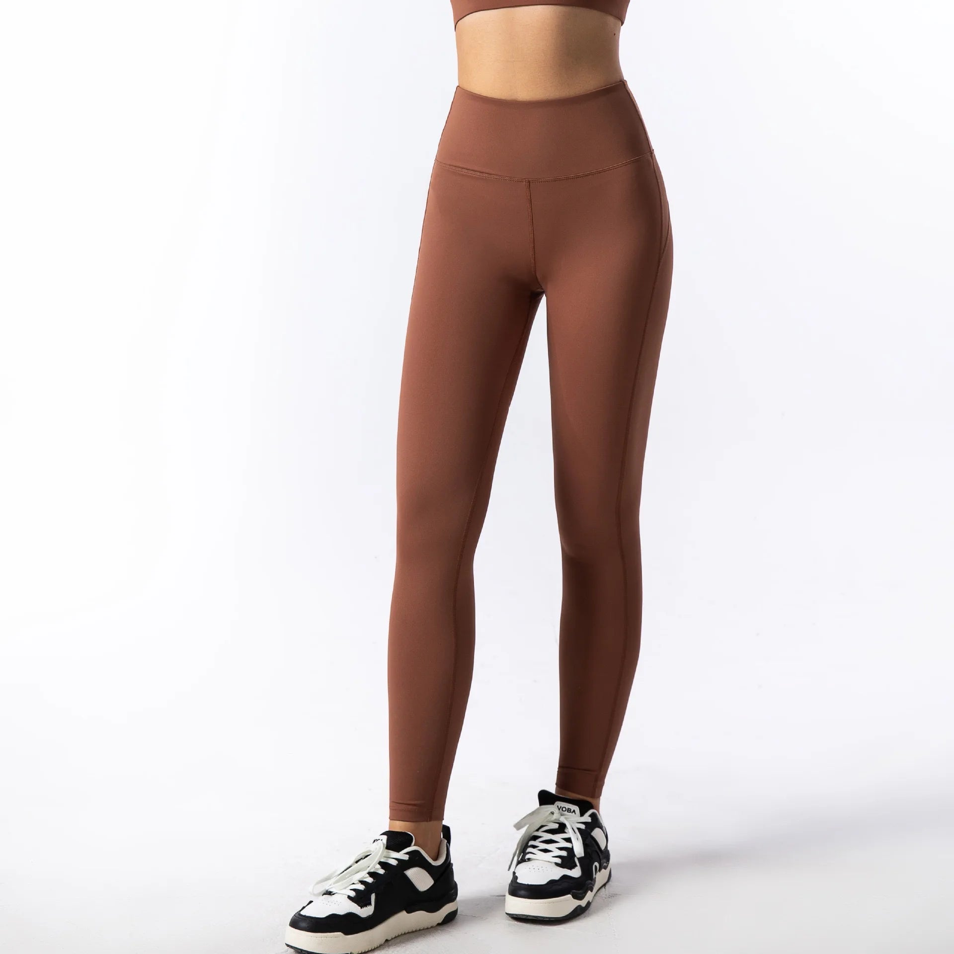 Black Square Neck Tight High Elastic Skinny Yoga Sports Long Sleeves Fashion Compression Pants Fitness Leggings Workout Tights
