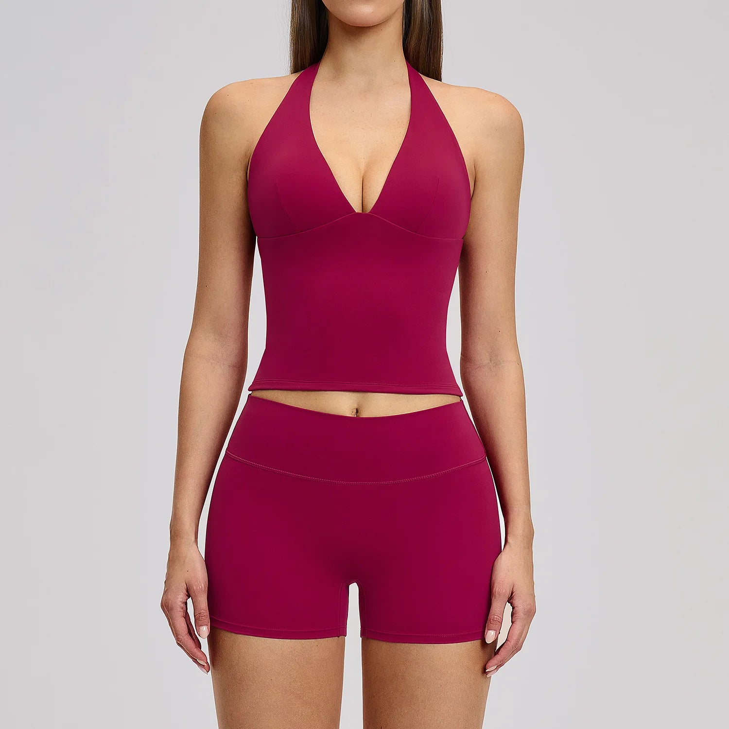 Yoga Set 2 Pieces Women's Tracksuit Sportswear Gym Clothing Workout Clothes High Waist Shorts Sexy Fitness Vest Sports Suit