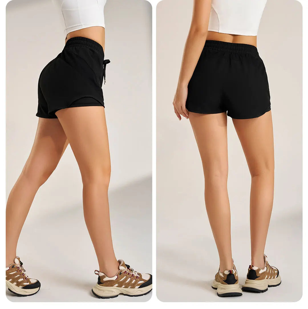 Sports shorts women's yoga fitness high waist loose three-quarter pants high elastic quick-drying breathable anti-glare