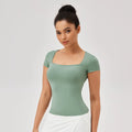 Yoga Tops Women Gym Training Sport Tops Quick-Dry Yoga Shirts Short-sleeved Outdoor Running Fitness Casual Sports T-shirt