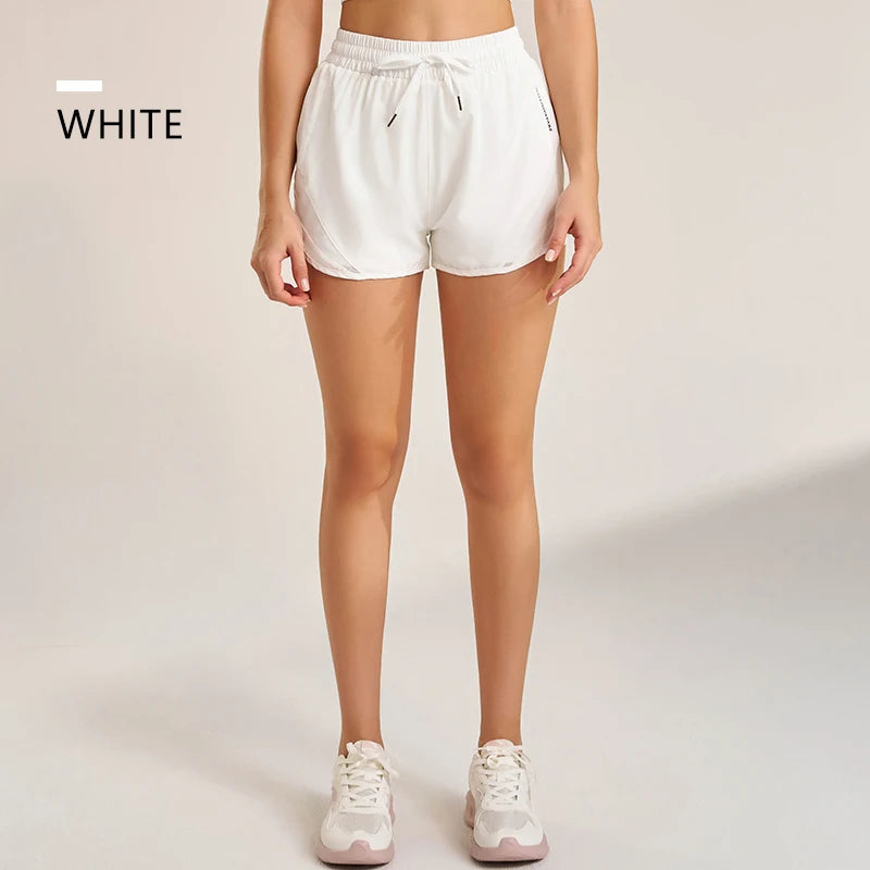 Sports shorts women's yoga fitness high waist loose three-quarter pants high elastic quick-drying breathable anti-glare