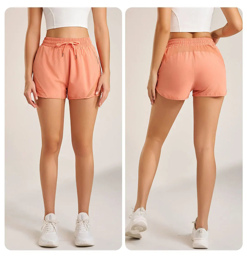 Sports shorts women's yoga fitness high waist loose three-quarter pants high elastic quick-drying breathable anti-glare