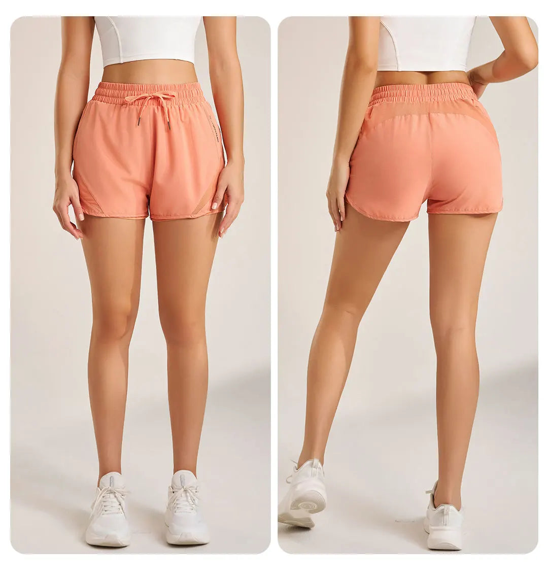 Sports shorts women's yoga fitness high waist loose three-quarter pants high elastic quick-drying breathable anti-glare