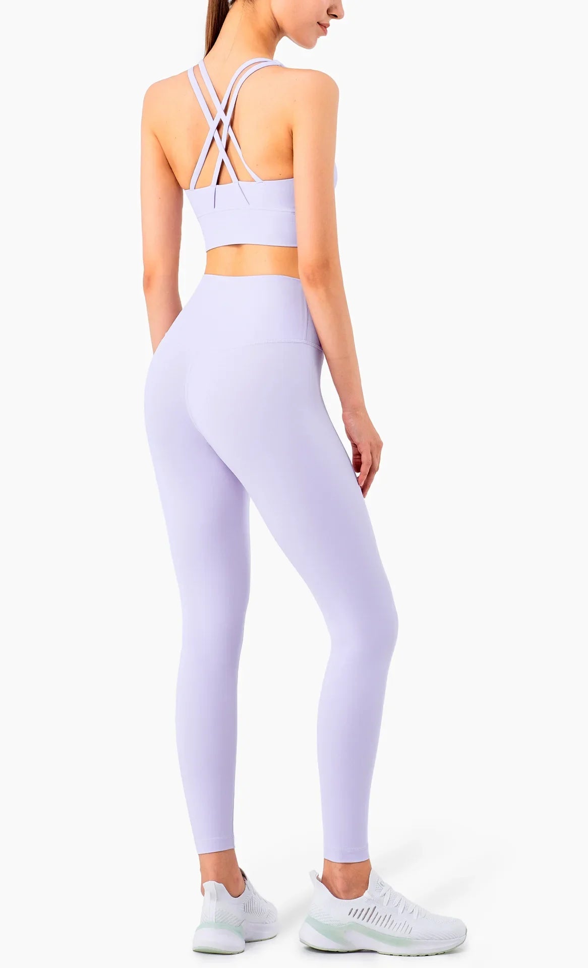 Summer New 2 Piece Yoga Clothes  Women's Tracksuit Athletic Cross Back Nylon Yoga Top Women Sports Bra Leggings Pilates Fitness