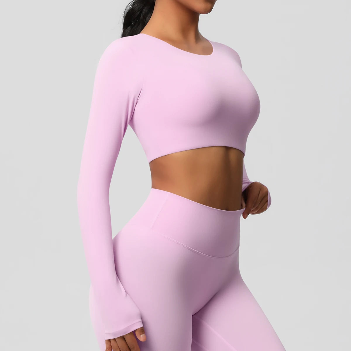 Yoga Shirts For Women Long Sleeve With Padded Fitness Running Gym Clothes Workout Dry Fit Breathable High Elastic Sports Top