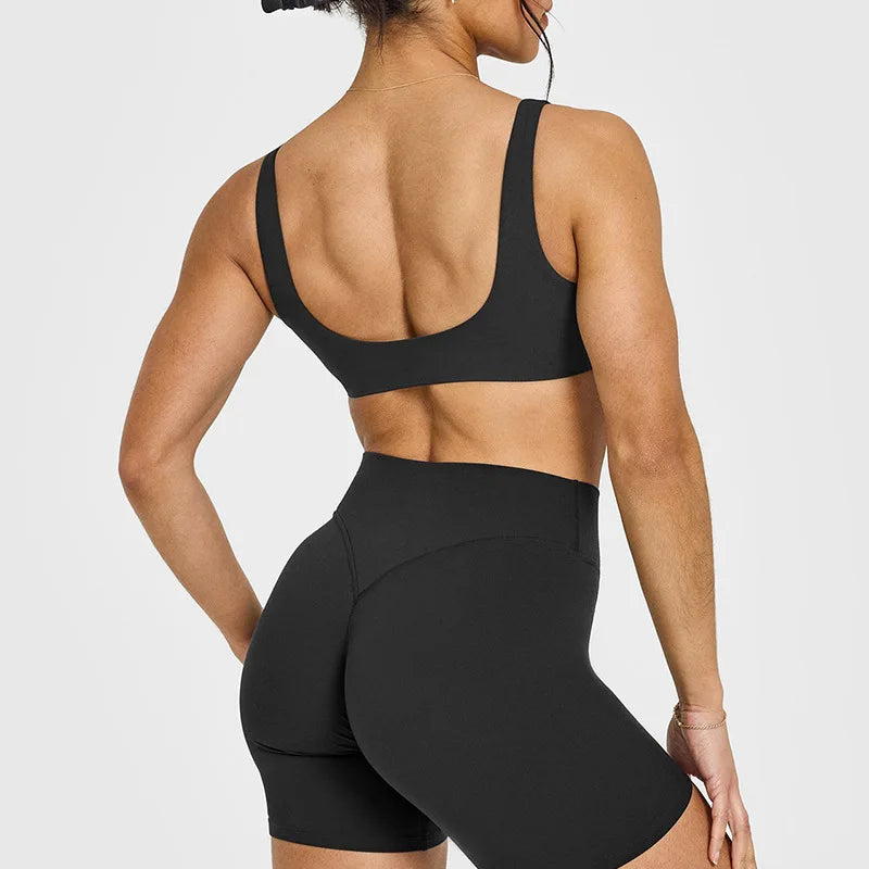 Yoga fitness sports bra women's gathered beautiful back high-intensity sports vest tight sportswear breathable sports top