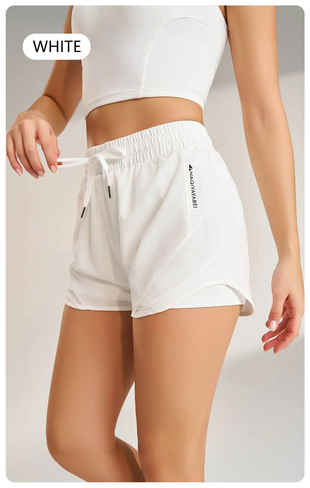 Sports shorts women's yoga fitness high waist loose three-quarter pants high elastic quick-drying breathable anti-glare
