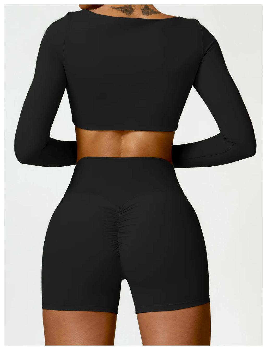 Hearuisavy Casual Quick Dry Sportswear Women Square Neck Gym Top Women Fitness Sports Crop Top Female Long Sleeve Yoga Clothing
