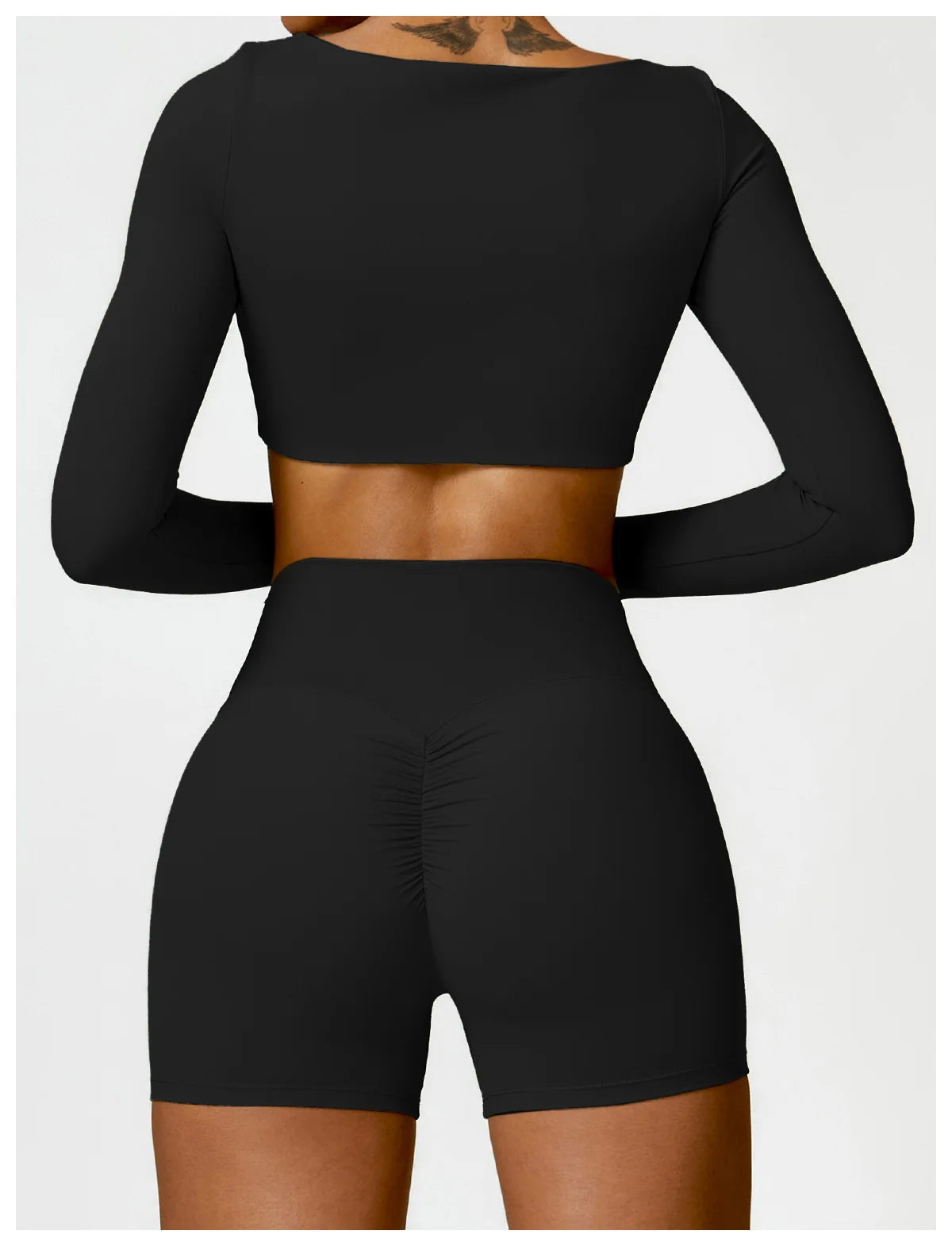 Hearuisavy Casual Quick Dry Sportswear Women Square Neck Gym Top Women Fitness Sports Crop Top Female Long Sleeve Yoga Clothing