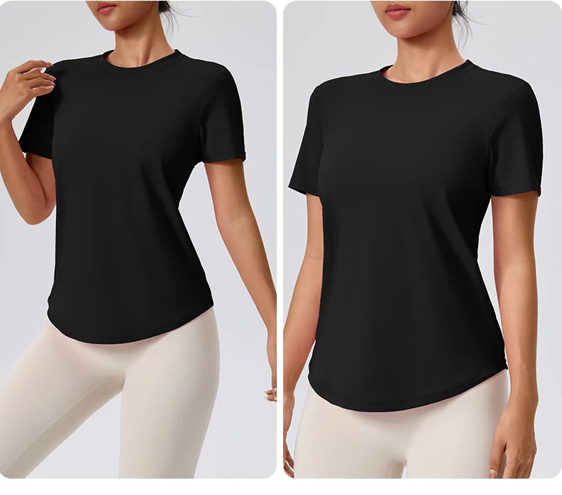 Yoga Classic T-shirt Women's Fitness Yoga Clothing Short Sleeve Round Neck Sports T-shirt