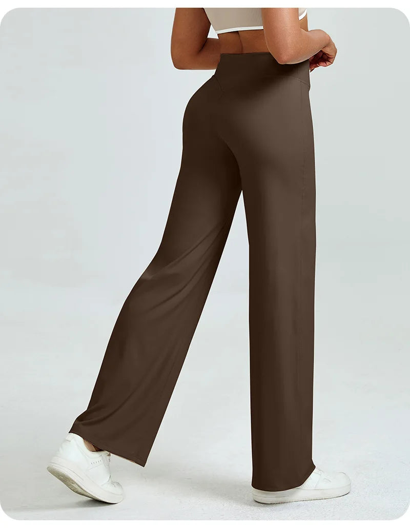 Yoga Pants High Waist Straight Wide Leg Pants Slim-fit Hip-lifting Slimming Yoga Clothing Sports Breathable Quick-drying Fitness