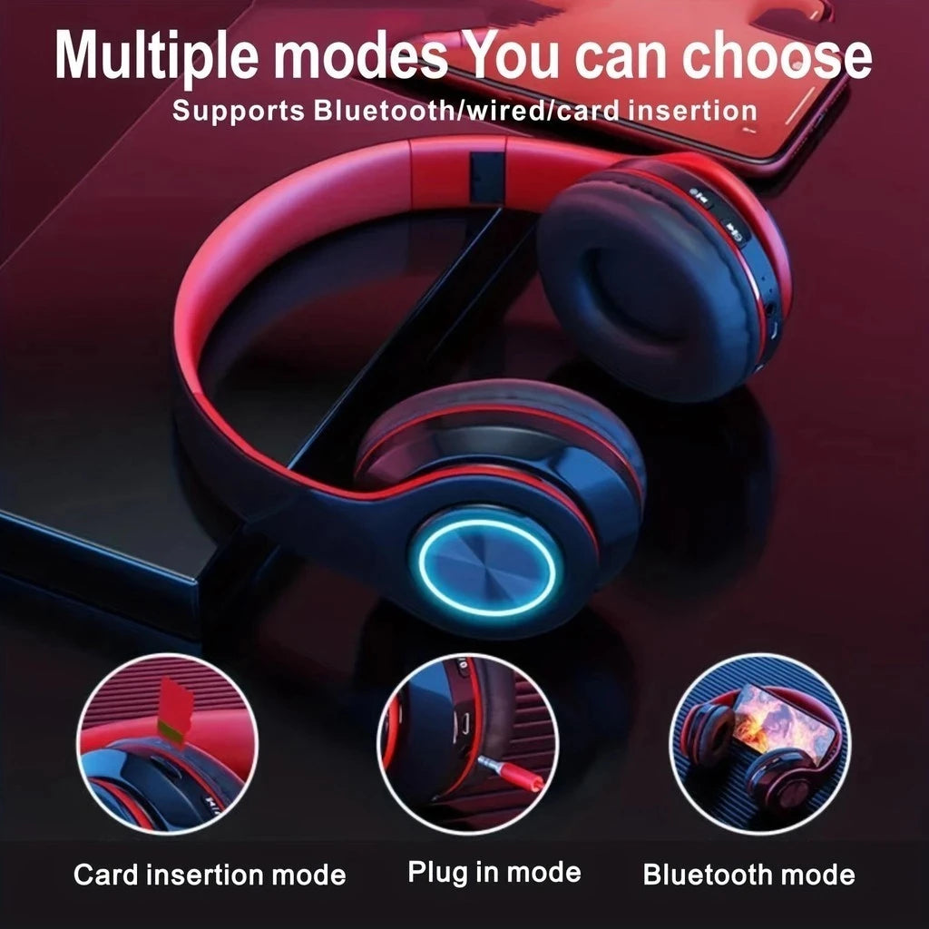 5.0 Headphone With Microphone On-Ear Headset Stereo Sound Earphones Sports Gaming