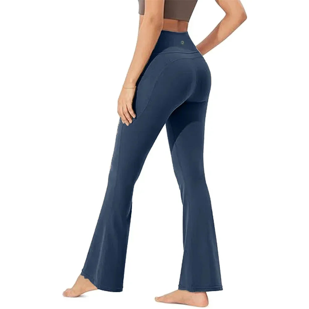 2026 Women's Bootcut Yoga Pants Tummy Control Non See Through Bootleg Gym Workout Pants