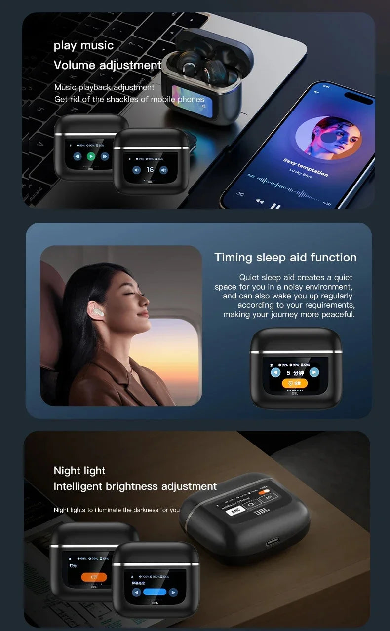 Original JBL Tour Pro 2 True Wireless Bluetooth headphone Noise Cancelling Earbuds LED Smart Display