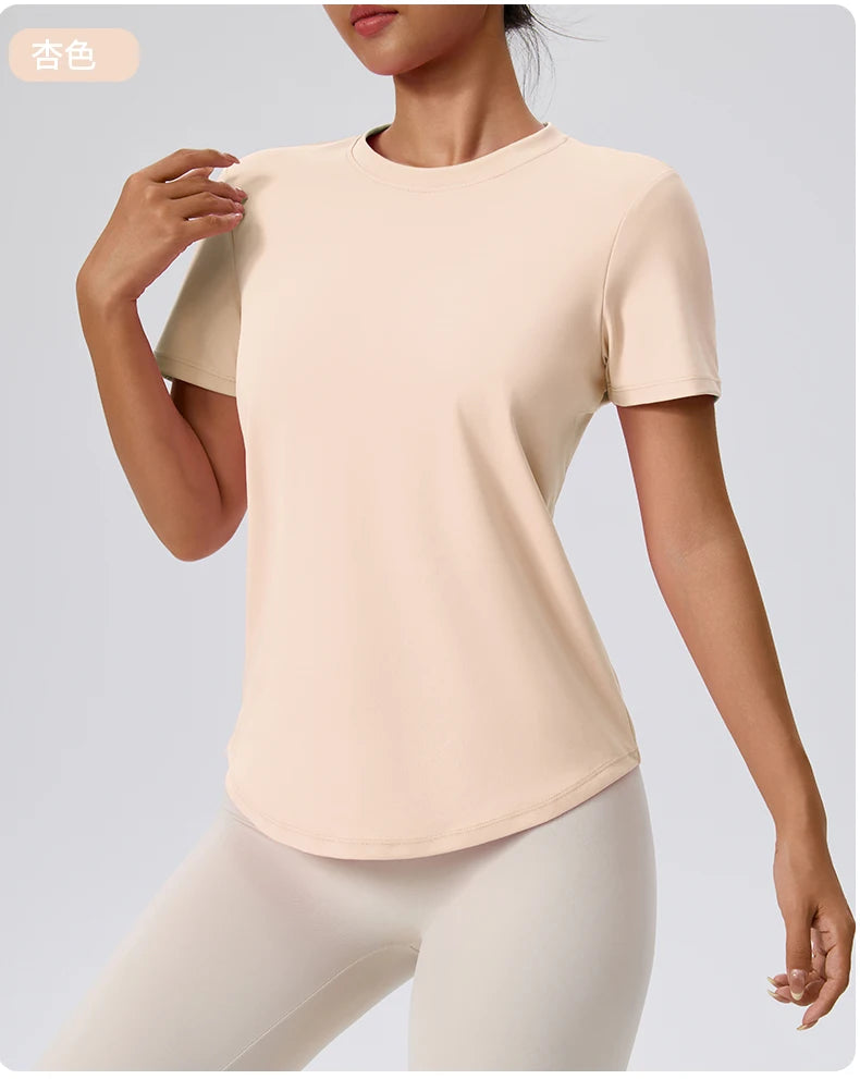 Yoga Classic T-shirt Women's Fitness Yoga Clothing Short Sleeve Round Neck Sports T-shirt