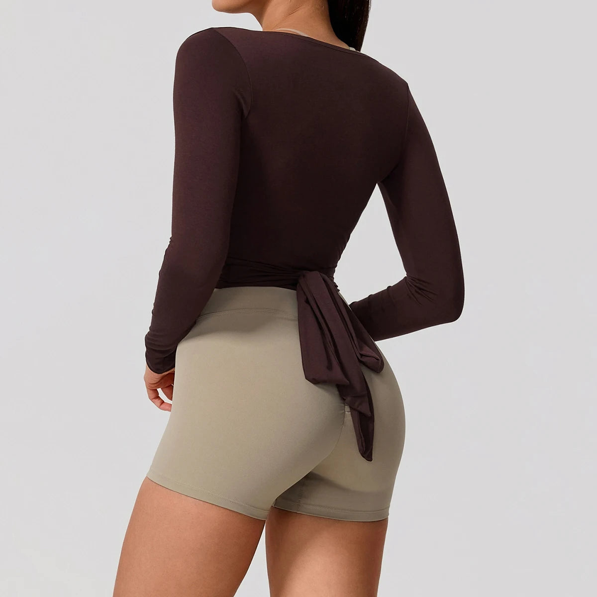 Hearuisavy Women's Yoga Shirt Long Sleeve Sportswear Gym Casual Breathable Quick Dry Sports Top Pilates Dance Ballet Wrap Tops
