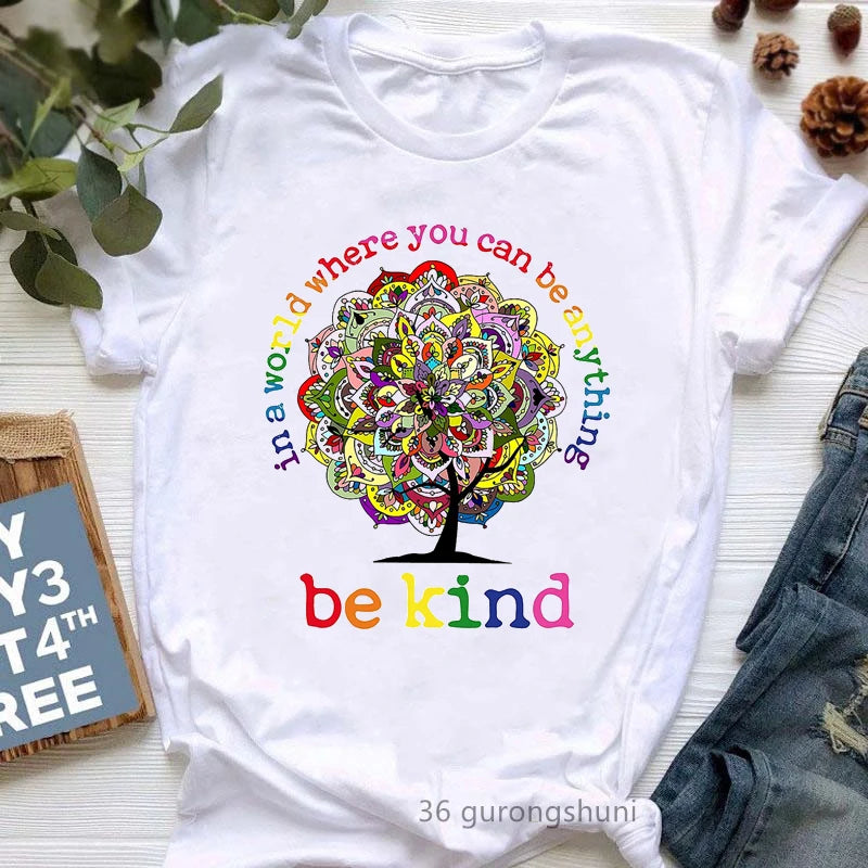 Yoga Tree Growing From A Lady Print Tshirt Girls White Funny Casual T Shirt Femme Buddha Chakra Meditation T-Shirt Women Tops